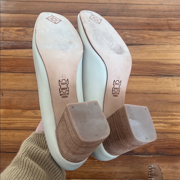 Huma Blanco "The Gabi" Leather Block Heel Pumps Bone/Light Cream - EU Size 40 - Picture 11 of 13